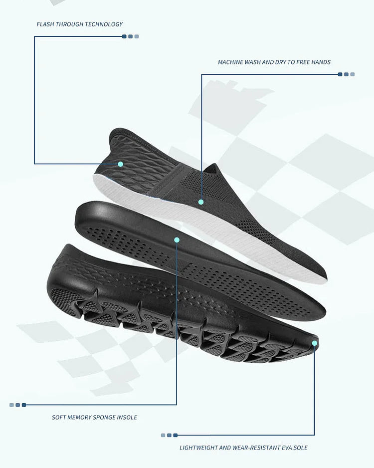 Slip-On Walking Shoes Shock-Cushioning Footwear