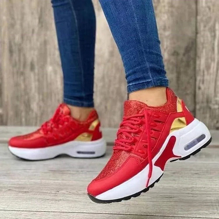 Lace-Up Wedge Orthopaedic Trainers for Women