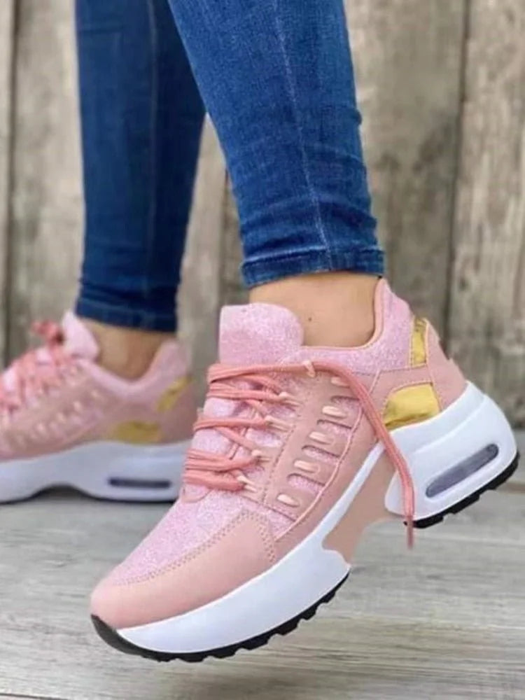 Lace-Up Wedge Orthopaedic Trainers for Women